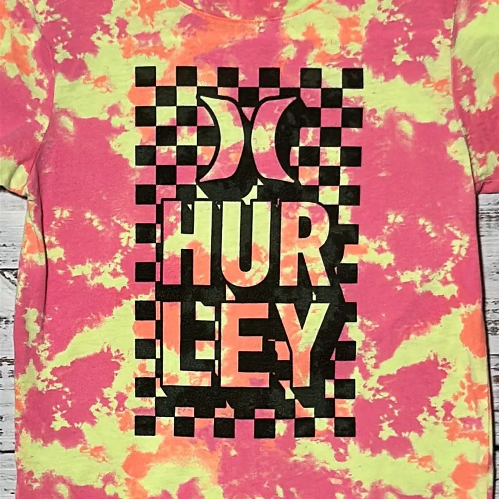 Hurley Big Boys Tie Dye Logo Short Sleeve T-Shirt Small